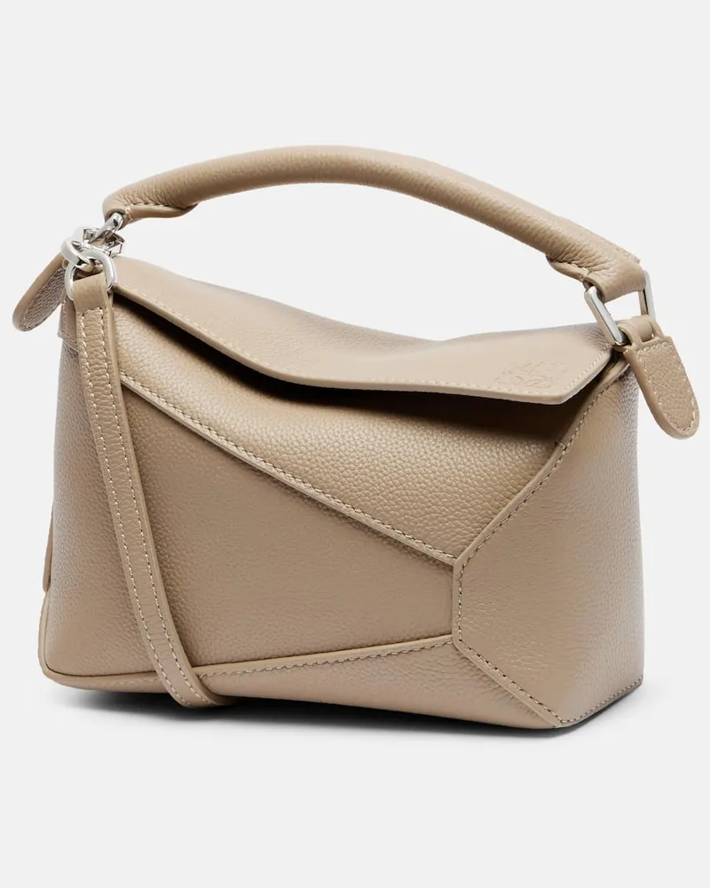Loewe Tote Bag Puzzle Edge Mini aus Leder Beige
