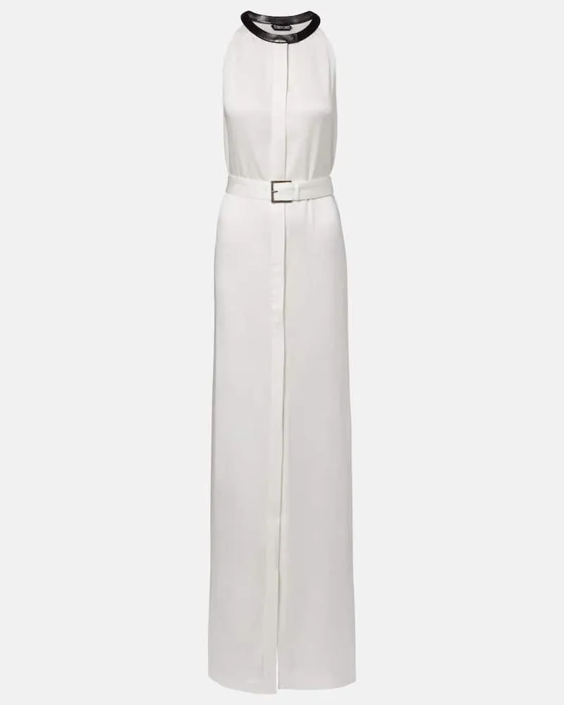 Tom Ford Maxikleid aus Satin Weiß