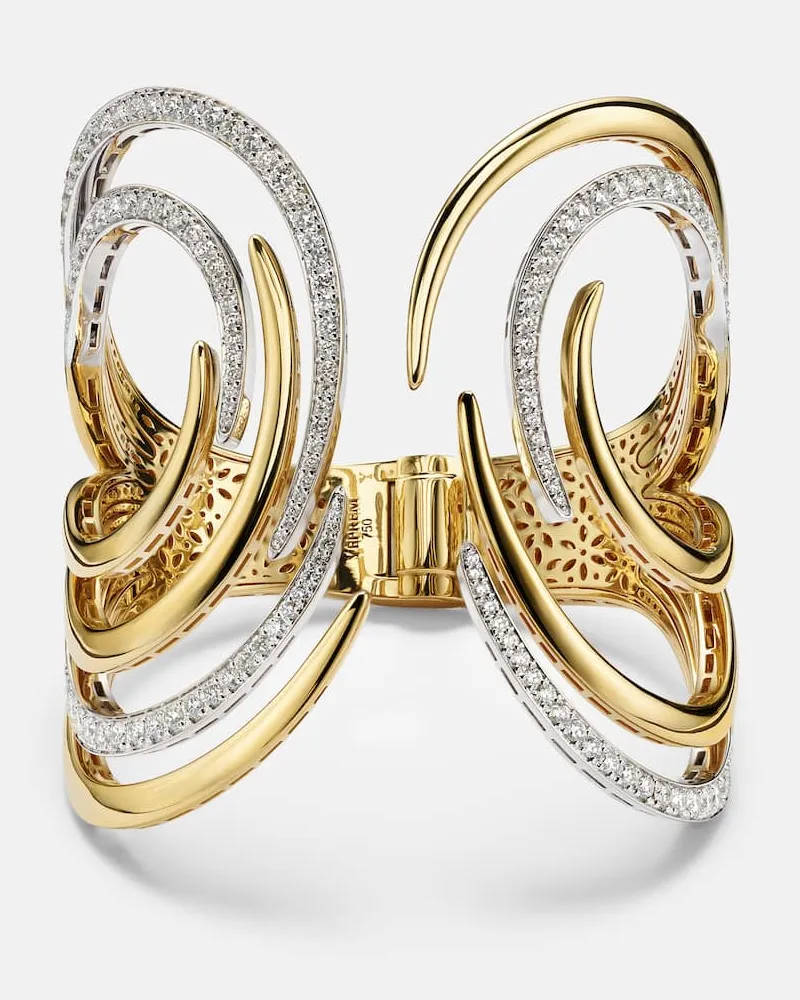 YEPREM Armreif Golden Strada aus 18kt Gelb- und Weißgold (750/1000) mit Diamanten Gold