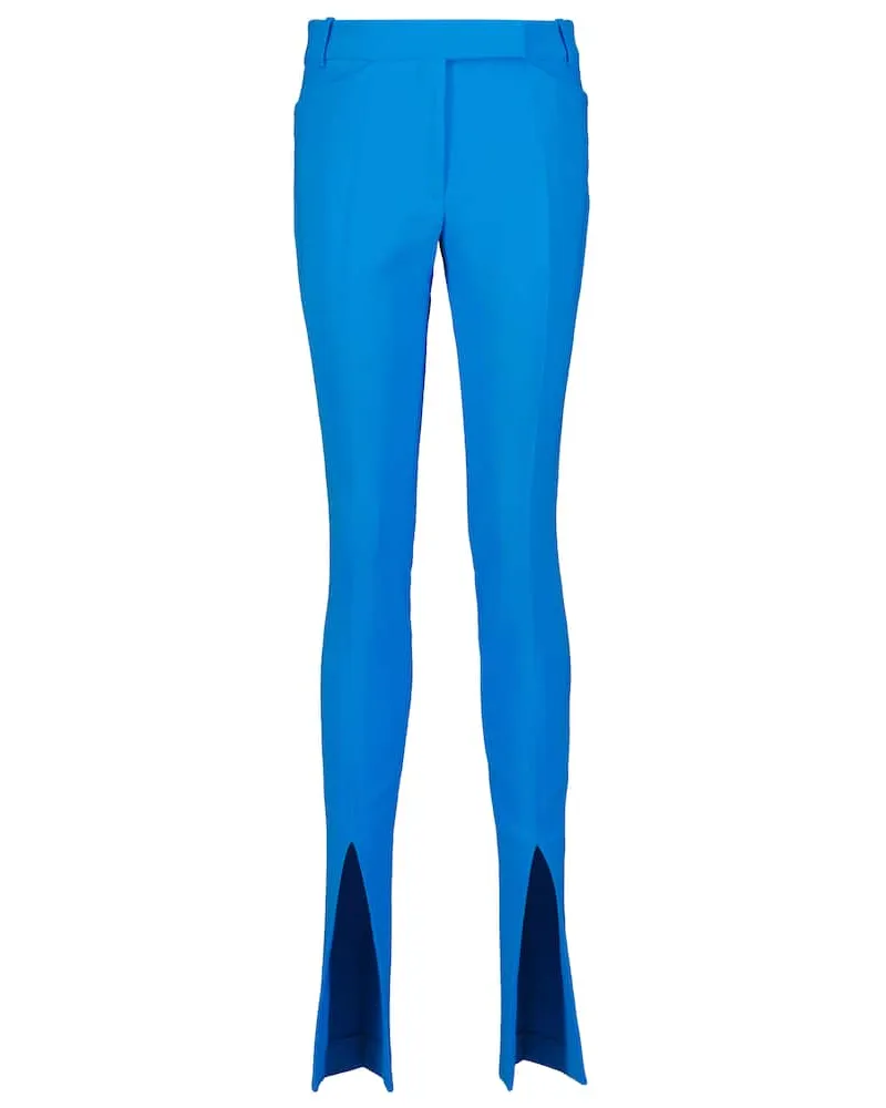 ATTICO High-Rise-Hose Freja aus Crêpe Blau