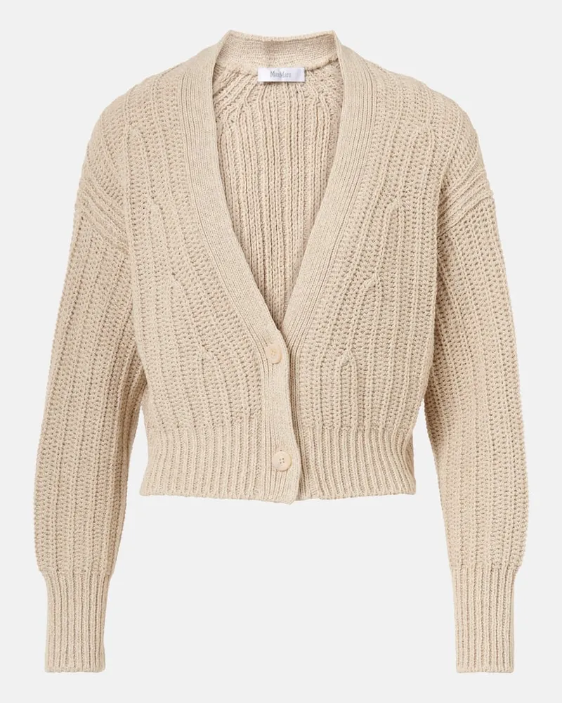Max Mara Cardigan Stelvio aus Leinen und Baumwolle Beige