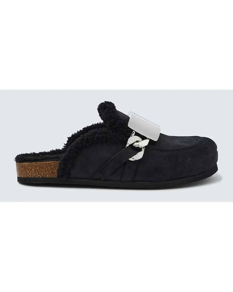 J.W.Anderson Slippers aus Veloursleder Schwarz