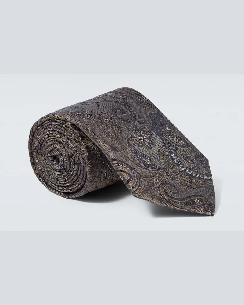 Canali Krawatte aus Seide Braun