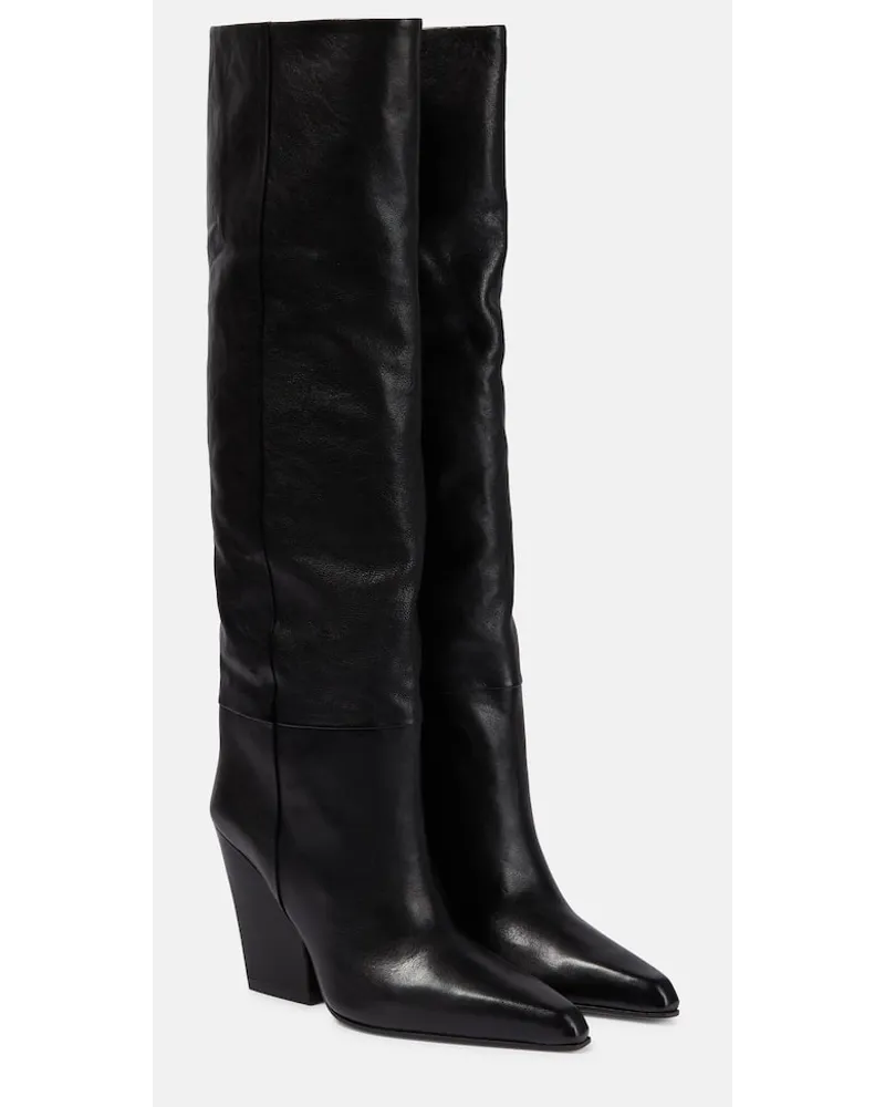 Paris Texas Stiefel Jane aus Leder Schwarz