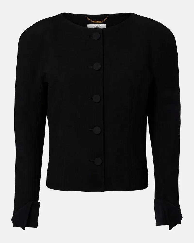 Chloé Chloé Cardigan aus Schurwoll-Crêpe Schwarz