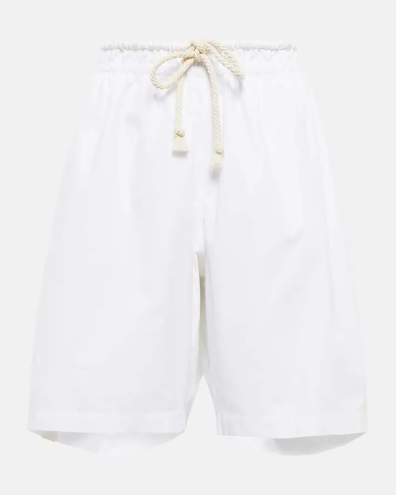 Jil Sander High-Rise Shorts aus Baumwolle Weiß