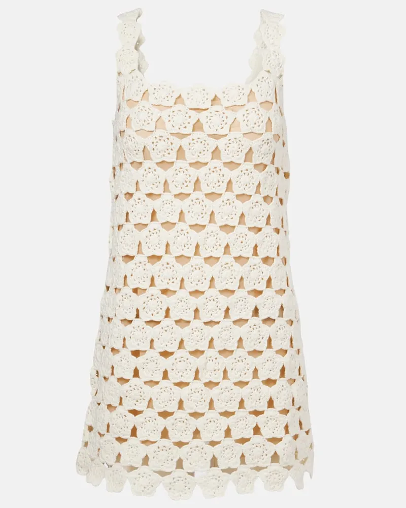 STAUD Minikleid Hoya aus Häkelstrick Nude