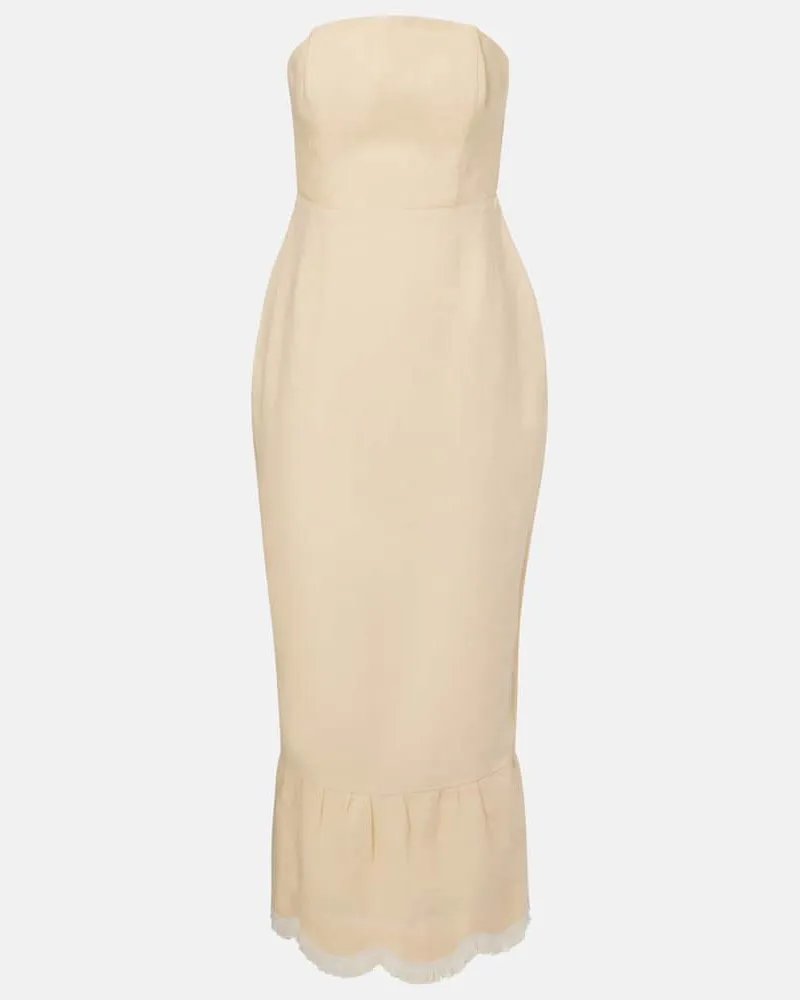 Posse Maxikleid Essie aus Leinen Gelb