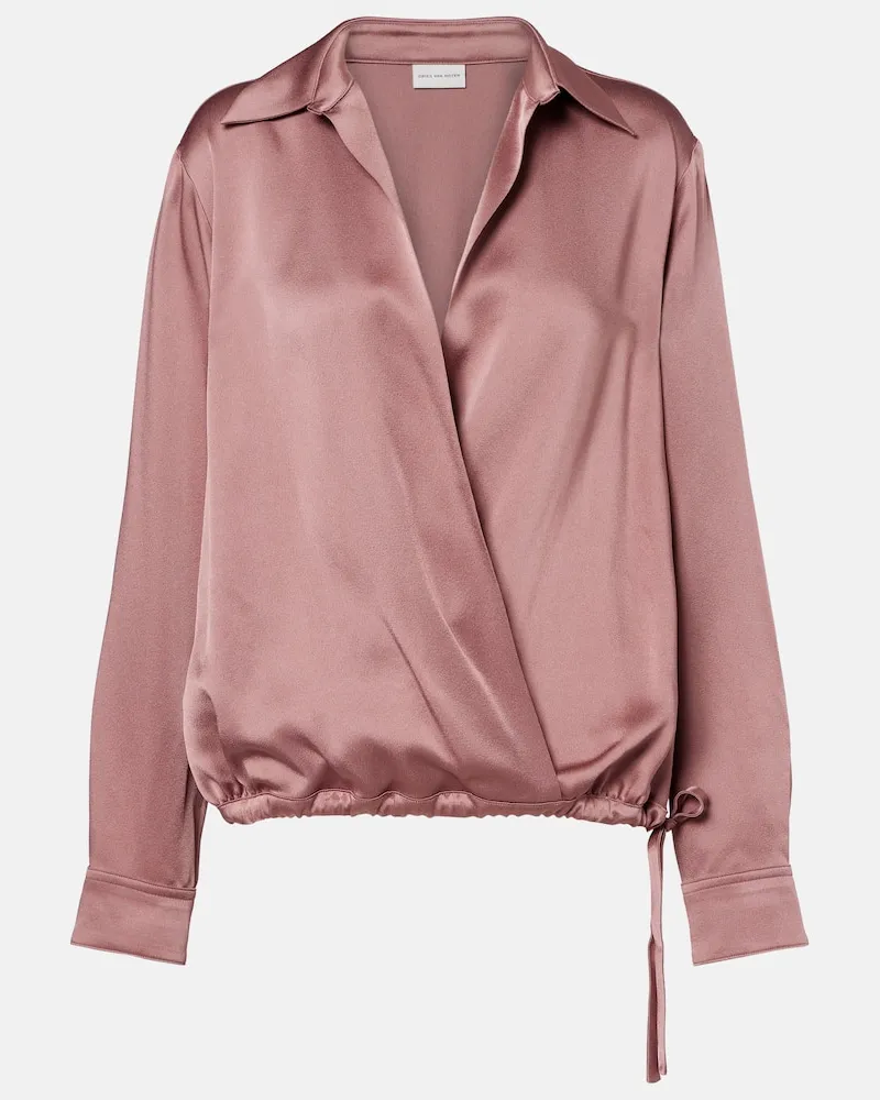 Dries van Noten Bluse aus Satin Rosa