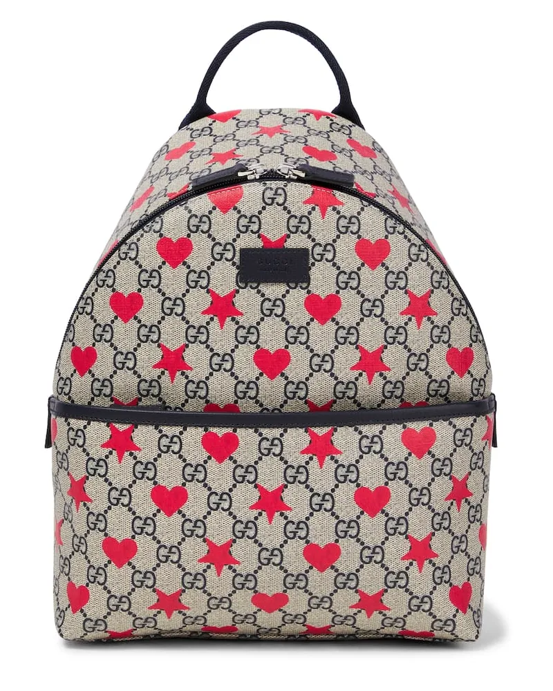 Gucci Bedruckter Rucksack GG aus Canvas Beige