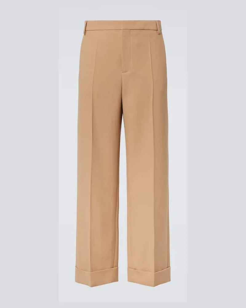 Valentino Garavani Weite Hose aus Schurwolle Beige