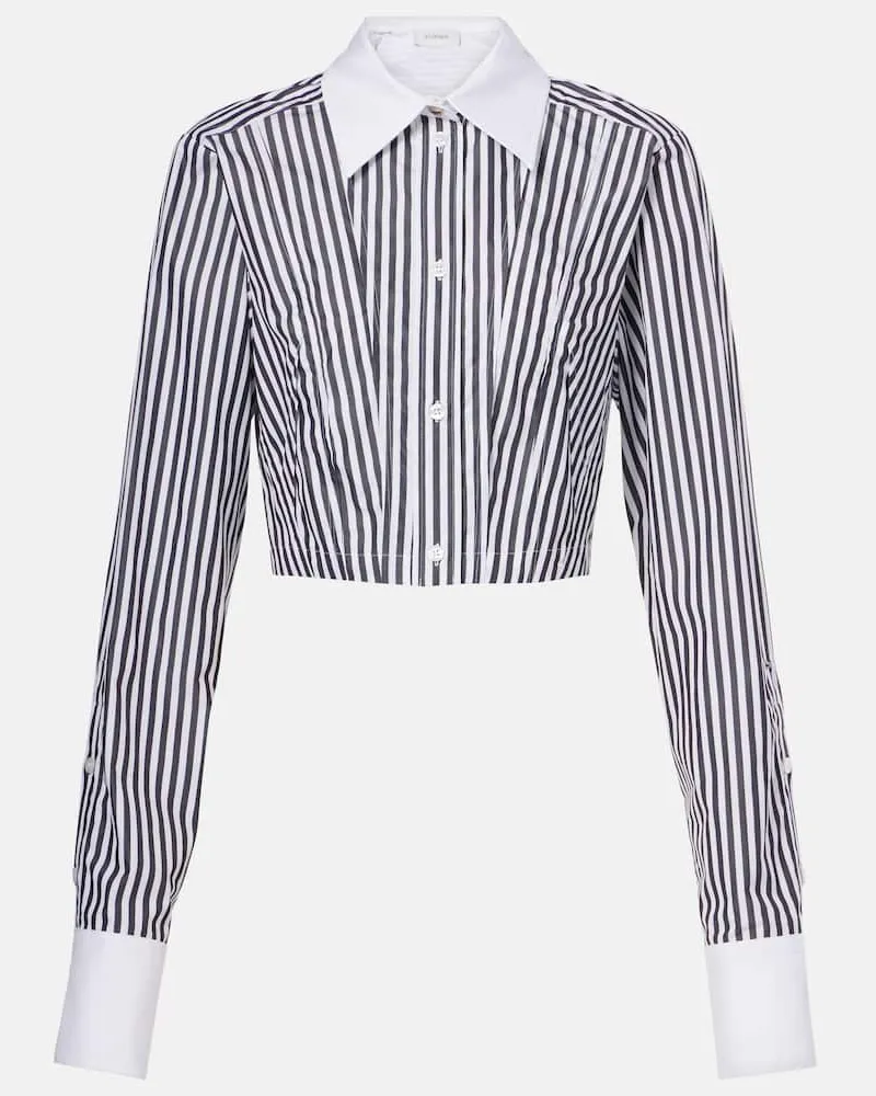 SPORTMAX Cropped-Hemd aus Baumwollpopeline Schwarz