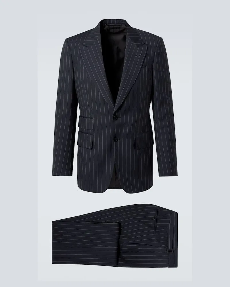 Tom Ford Anzug aus Wolle und Mohair Grau