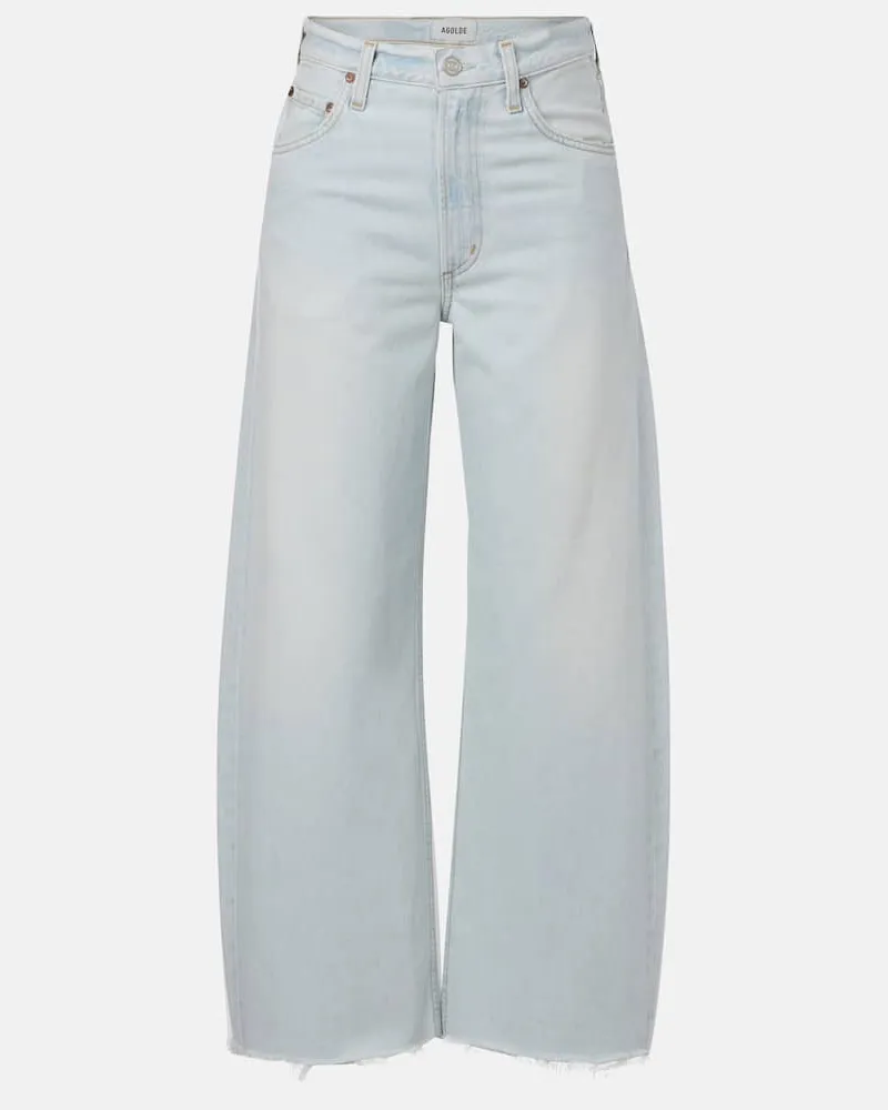 AGOLDE Mid-Rise Barrel Jeans Blau