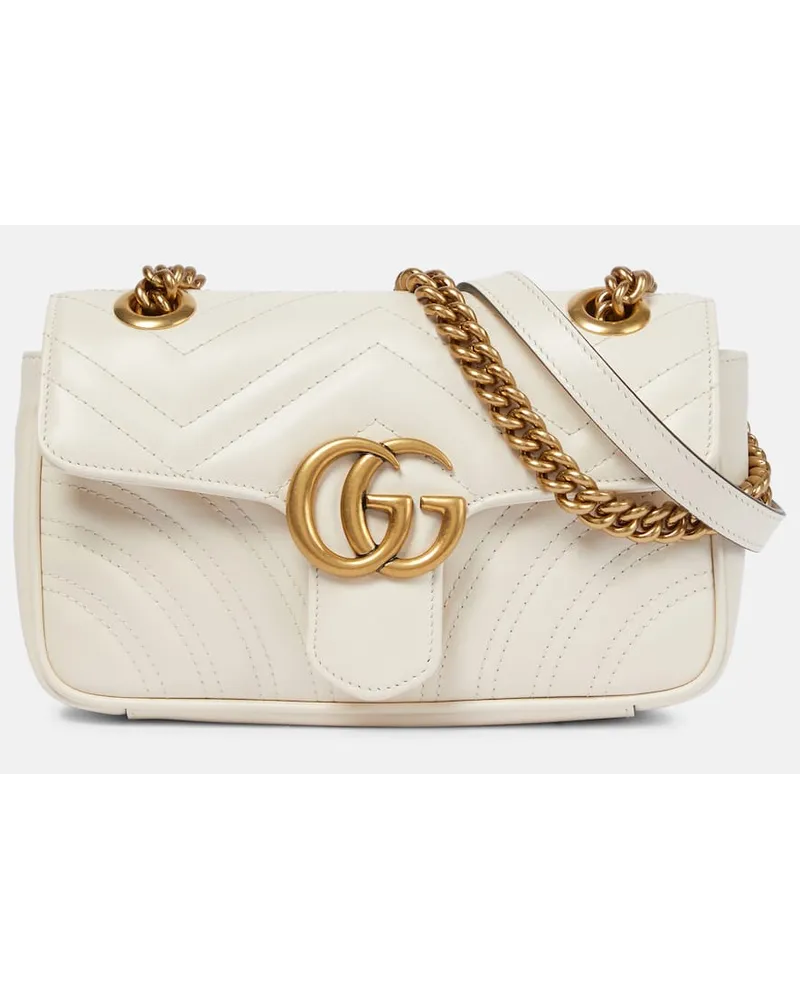 Gucci Schultertasche GG Marmont Mini Weiss