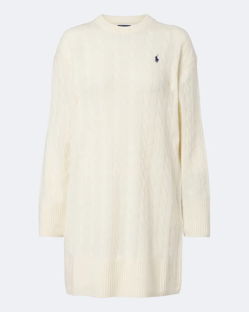 Ralph Lauren Pulloverkleid aus Wolle und Kaschmir Weiß