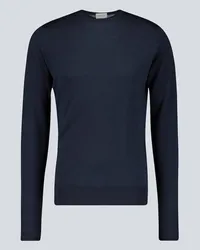 John Smedley Pullover Marcus aus Wolle Blau