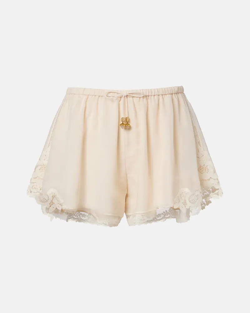 Zimmermann Shorts Awaken aus Baumwolle und Seide Beige