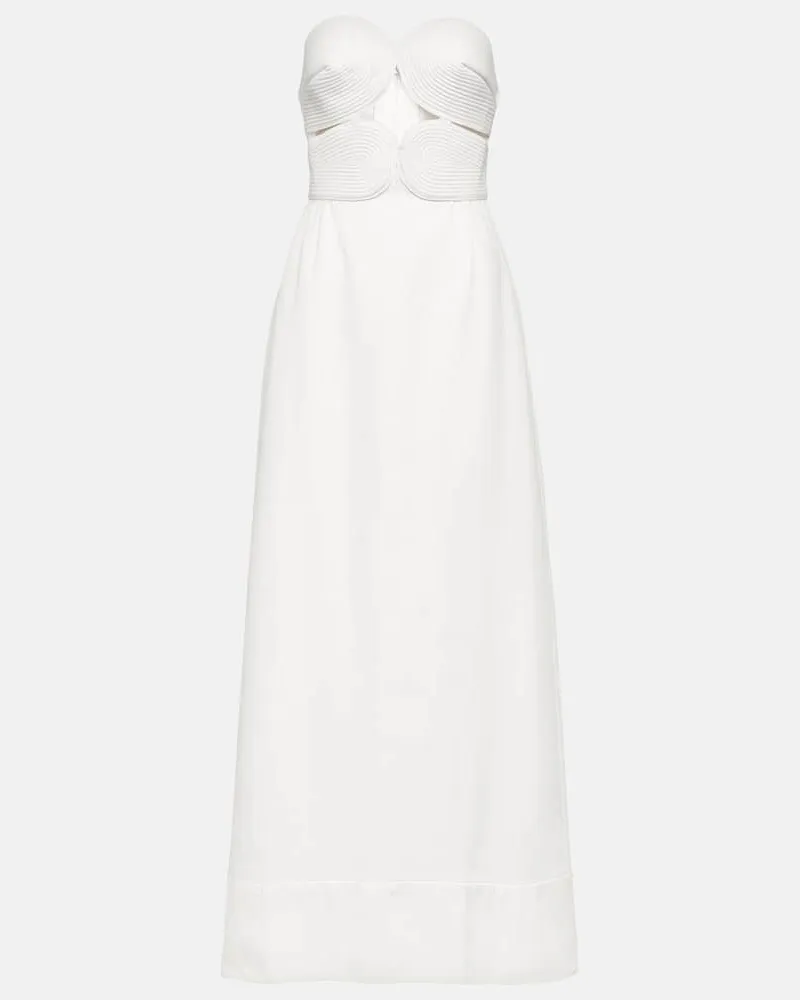 Adriana Degreas Maxikleid aus Matelassé Weiß