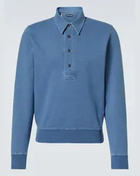 Tom Ford Polopullover aus einem Baumwollgemisch Blau