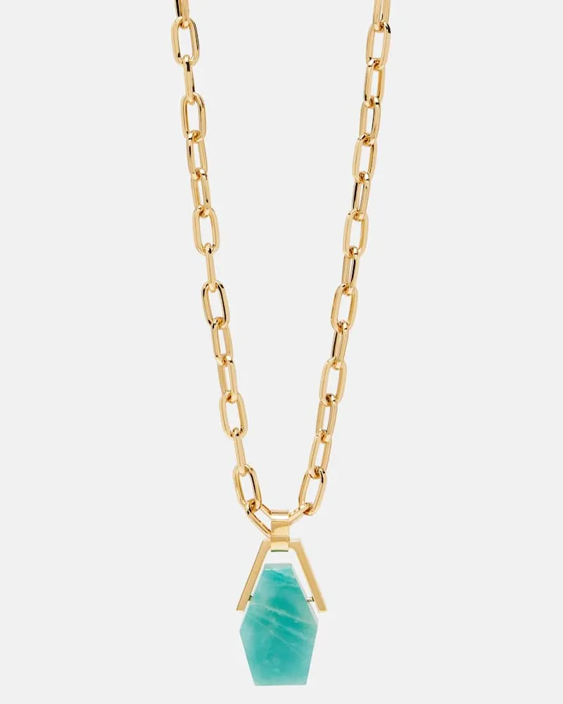 La DoubleJ Halskette Portal, 24kt vergoldet, mit Amazonit Gold