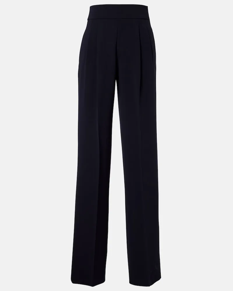 Max Mara Gerade Hose aus Cady Blau