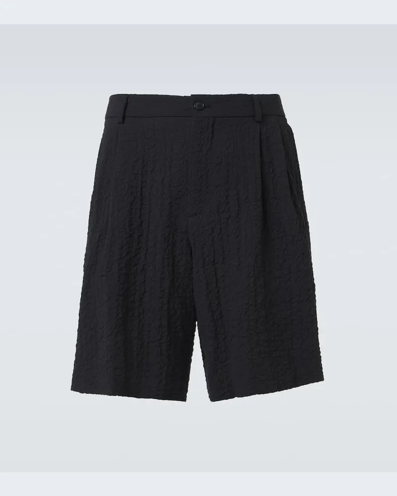 Giorgio Armani Shorts aus Woll-Seersucker Blau