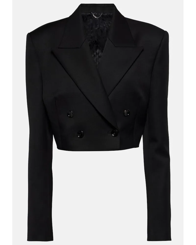 Magda Butrym Cropped-Blazer aus Wolle Schwarz