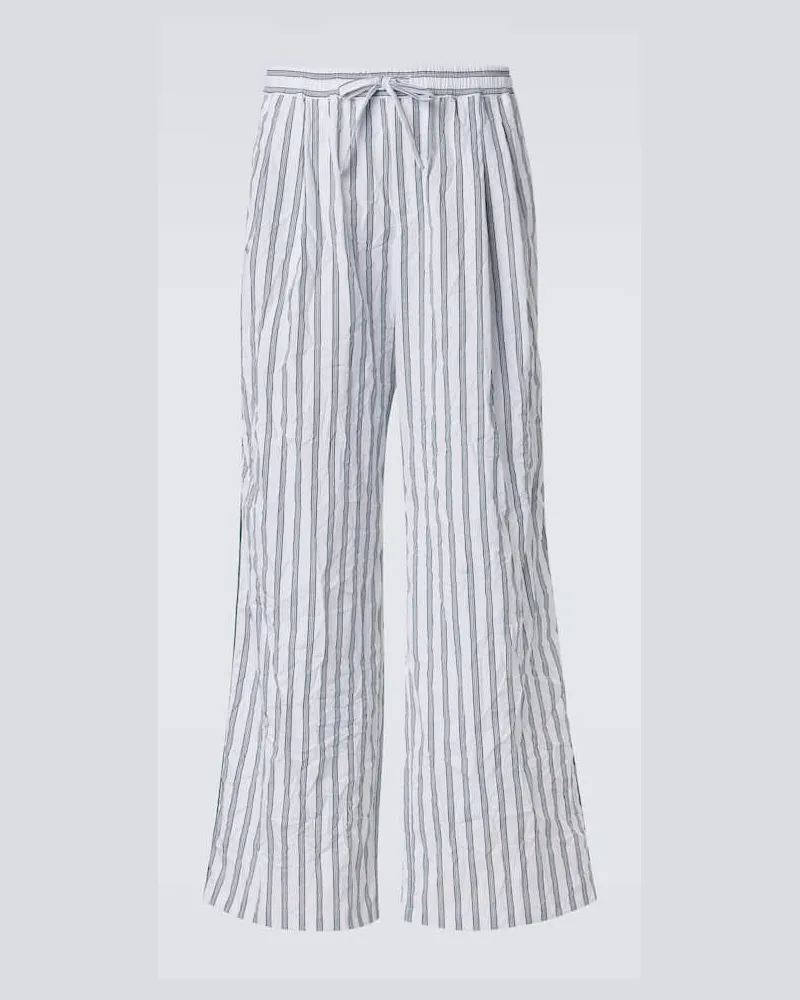 Dolce & Gabbana Weite Hose aus Popeline Weiß