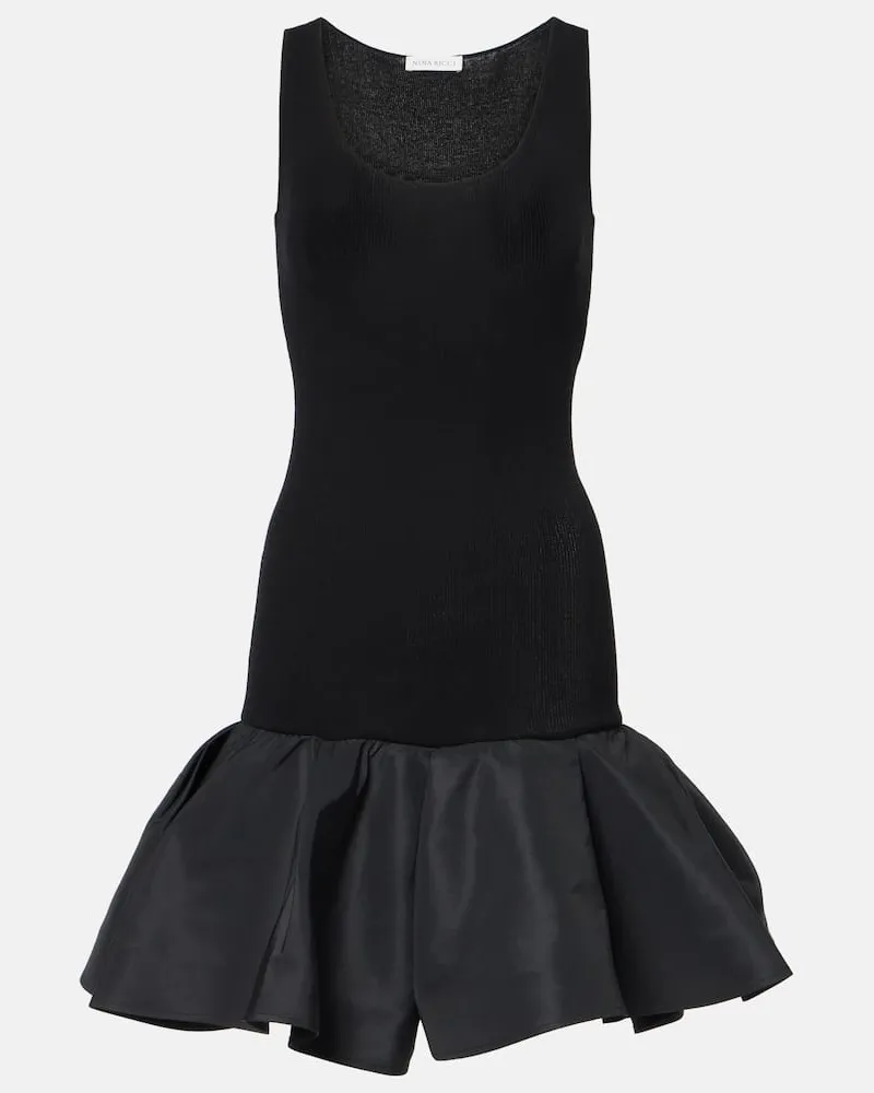 Nina Ricci Midikleid aus einem Baumwollgemisch Schwarz