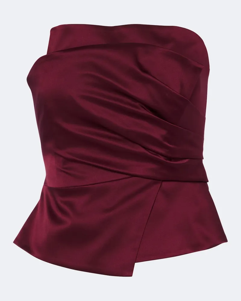 The Sei Bustier-Top aus Seidensatin Rot