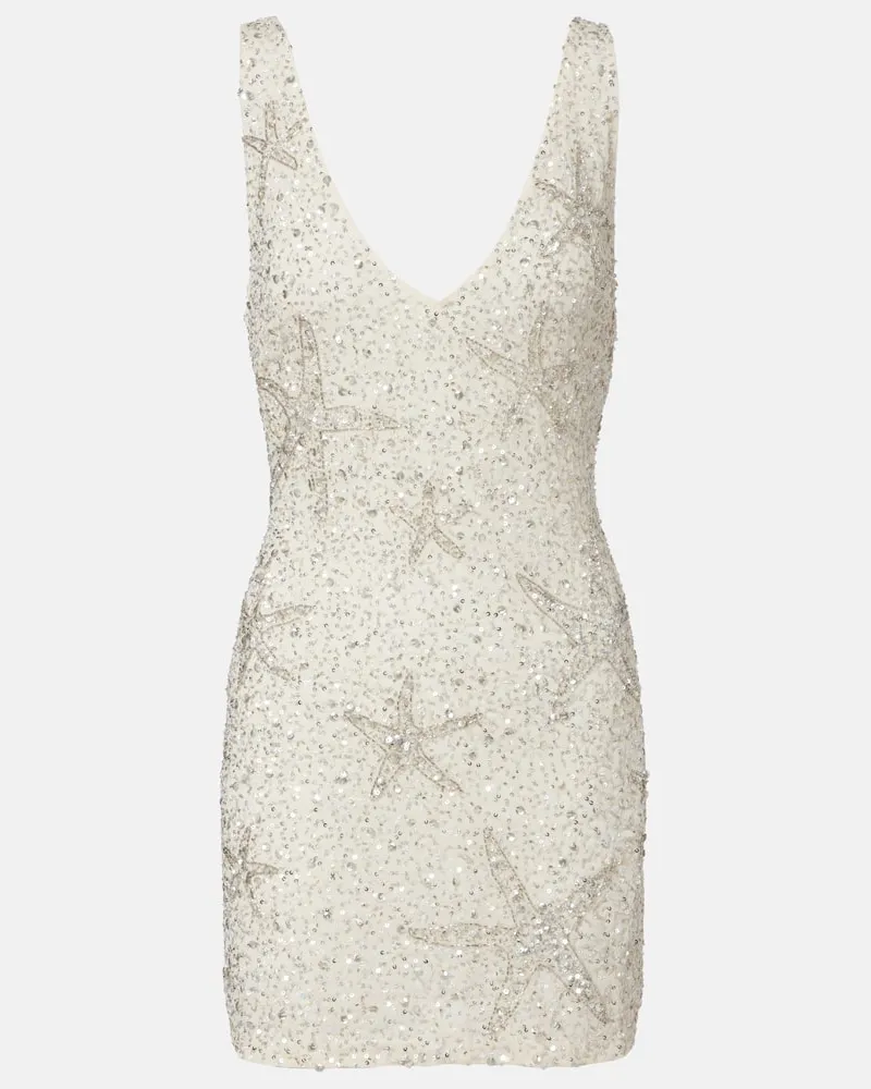 RIXO Minikleid Christabel mit Pailletten Weiß