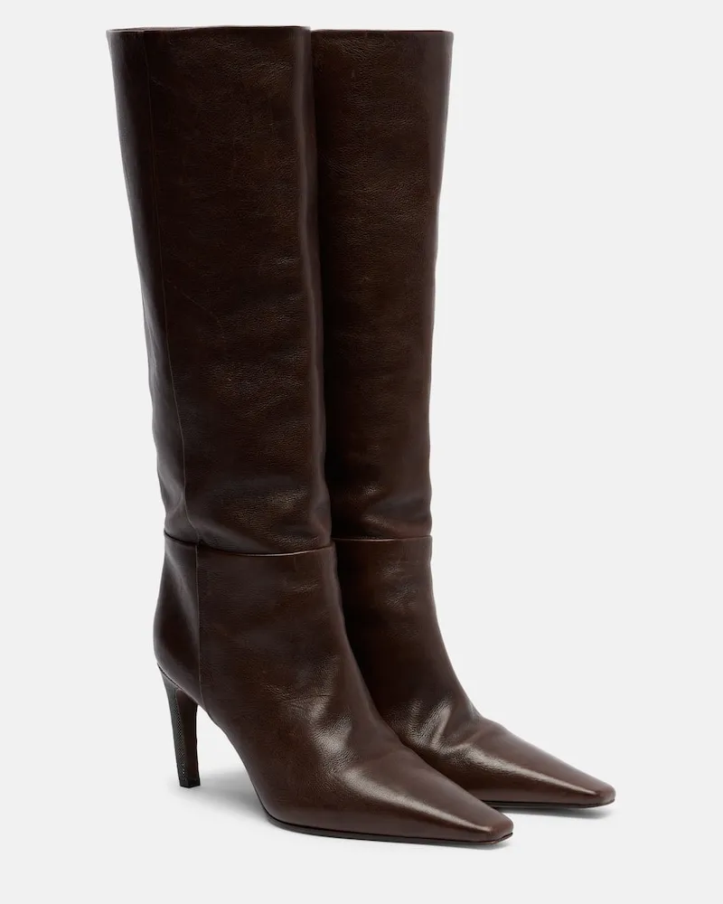 Brunello Cucinelli Stiefel Monili aus Leder Braun