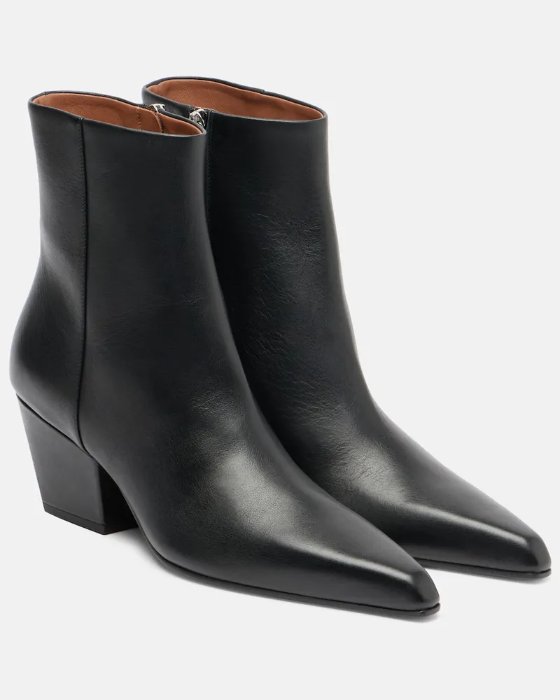 Paris Texas Ankle Boots Jane 60 aus Leder Schwarz