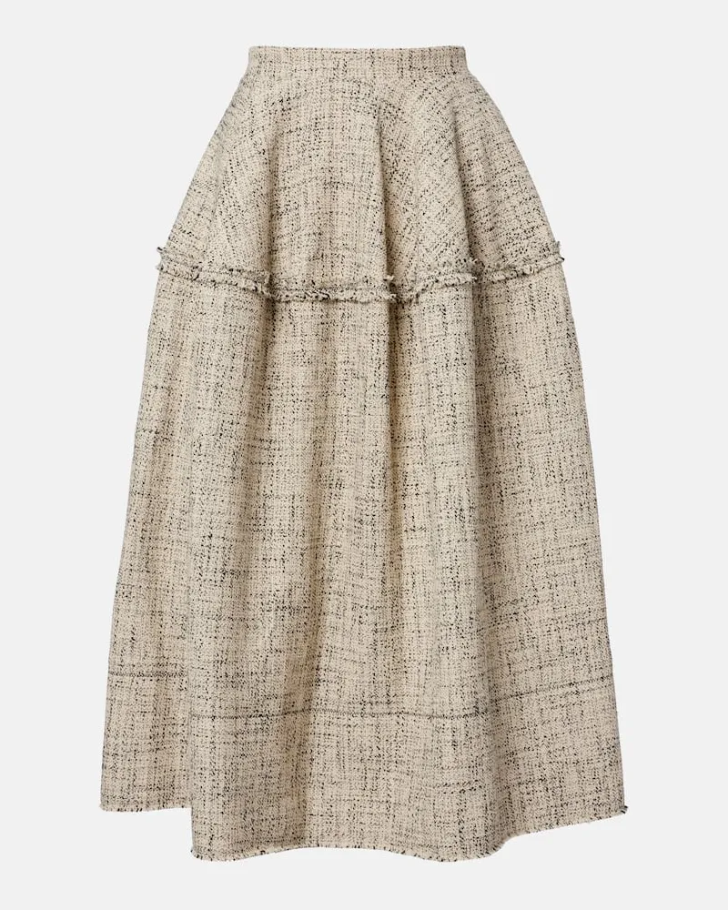 Erdem Midirock aus Tweed Weiß