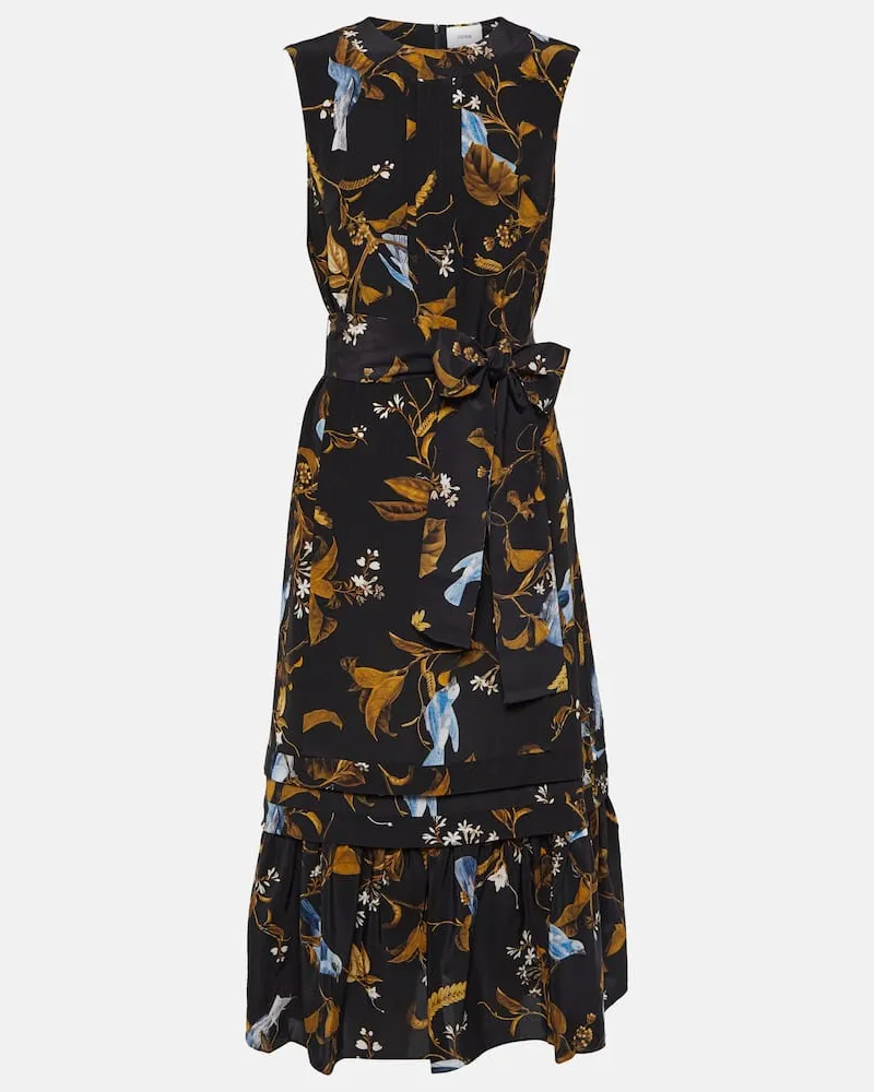 Erdem Midikleid aus Seide Schwarz