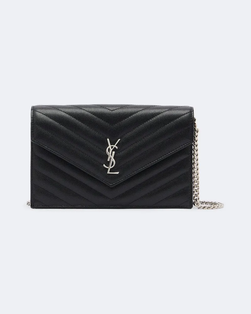 Saint Laurent Portemonnaie mit Kettenriemen Cassandre Schwarz