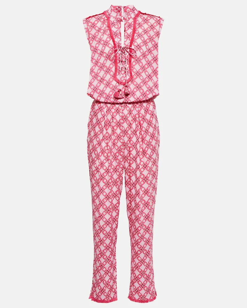 Poupette St Barth Bedruckter Jumpsuit Donna Rosa