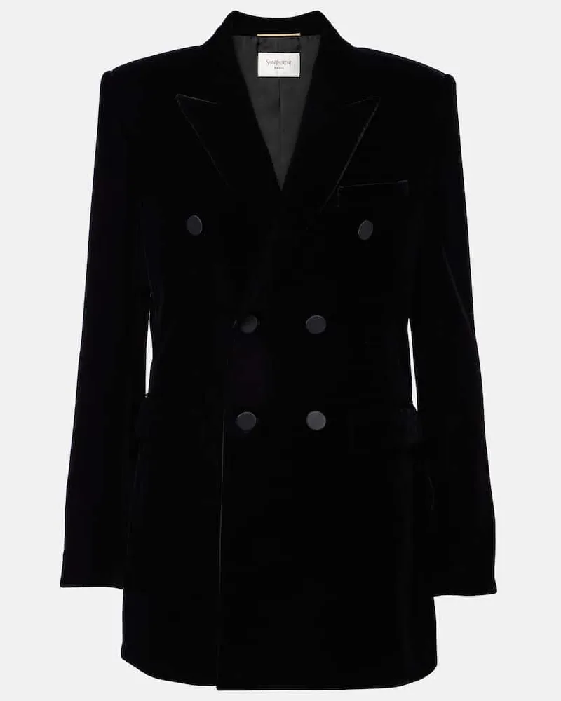 Saint Laurent Blazer aus Samt Schwarz