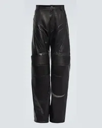 Balenciaga Hose aus Leder Schwarz