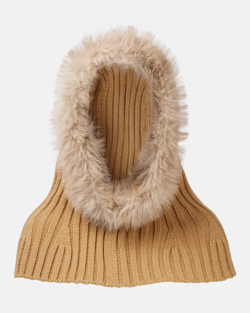 GOLDBERGH Schalmütze Naomi mit Faux Fur Beige