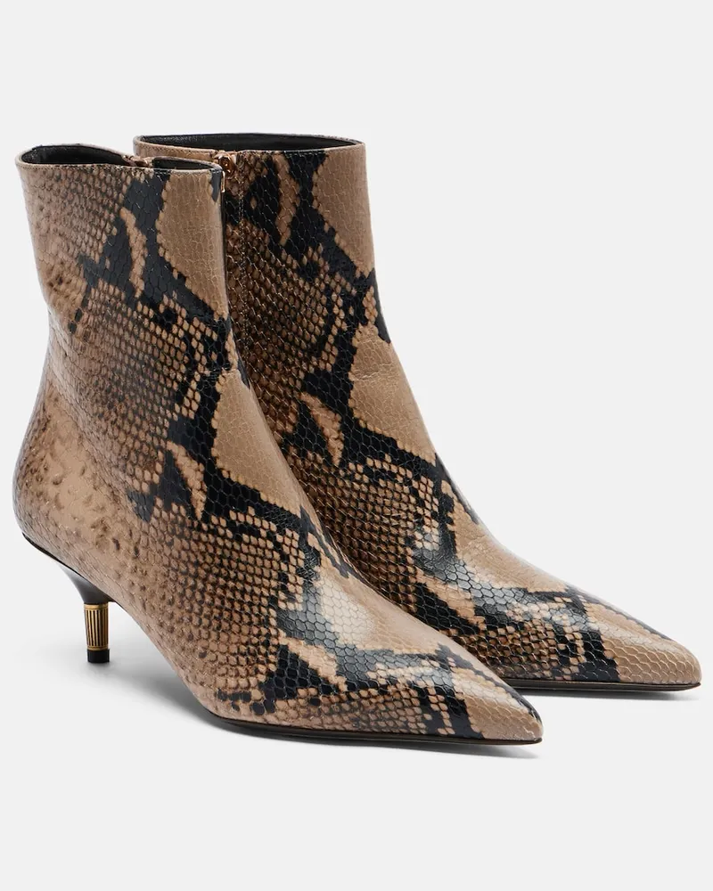 KHAITE Ankle Boots Bella aus Leder Braun
