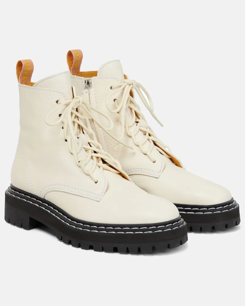 Proenza Schouler Schnürstiefel aus Leder Weiß