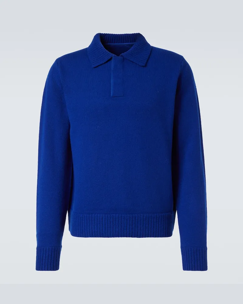 Sacai Polopullover aus Wolle Blau