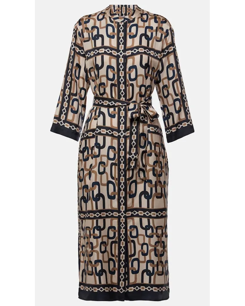 Max Mara Bedrucktes Midikleid Falesia aus Twill Blau