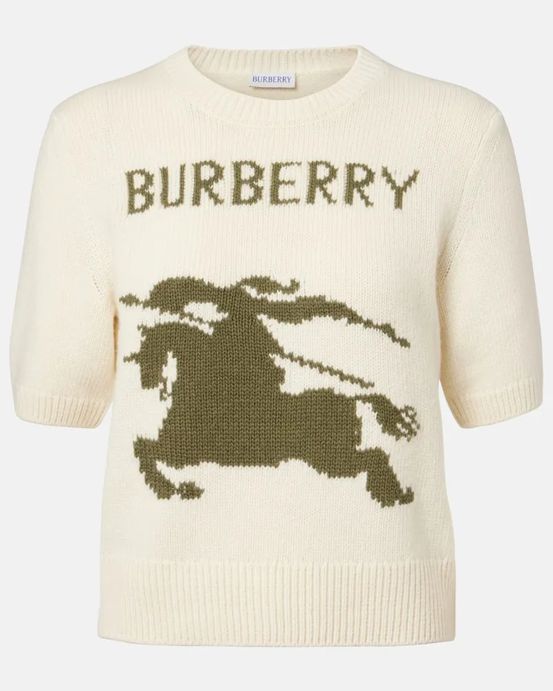 Burberry Pullover EKD aus Wolle und Kaschmir Weiß