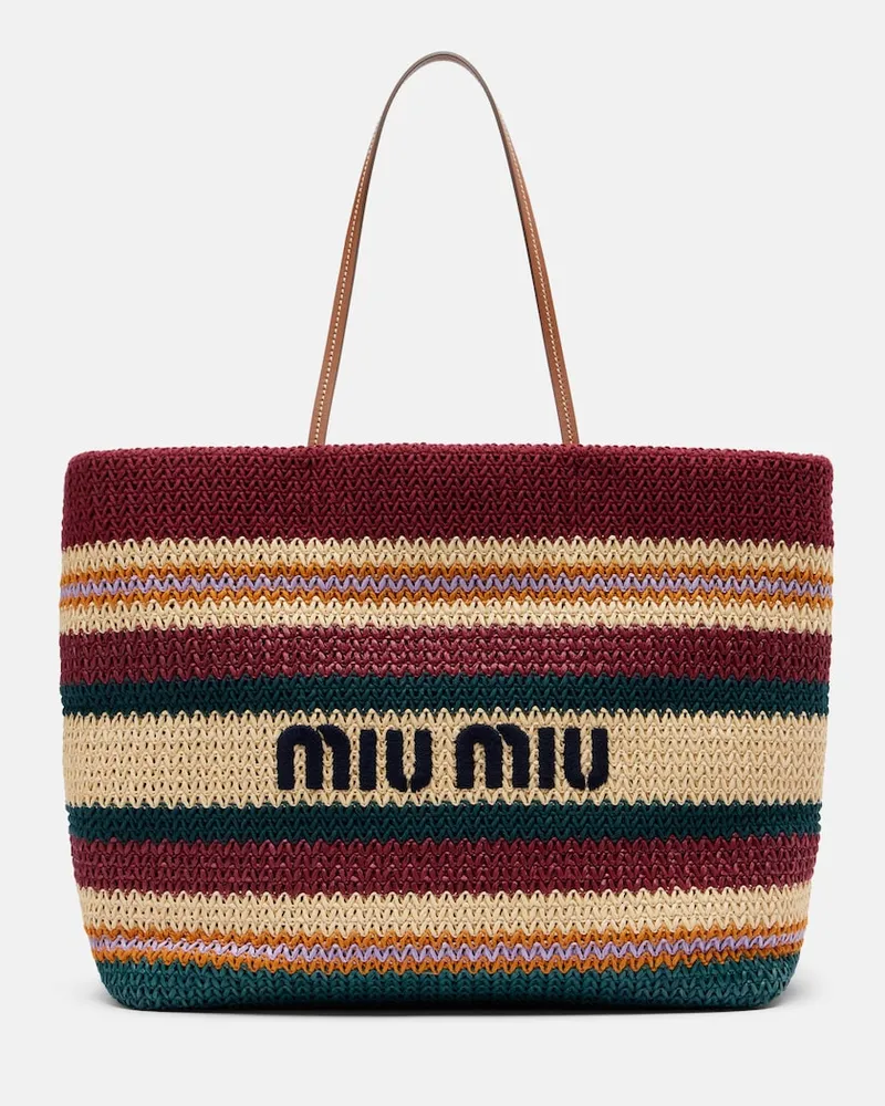 Miu Miu Tote Bag mit Leder Multicolor