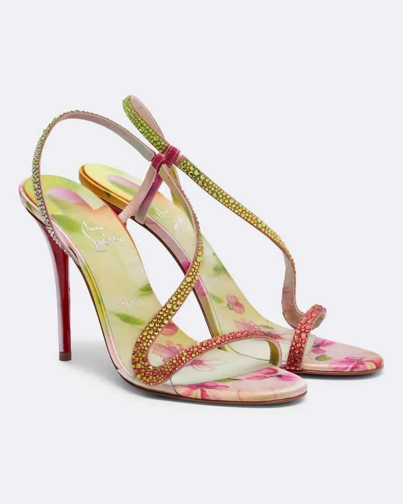 Christian Louboutin Verzierte Slingback-Sandalen Rosalie Multicolor