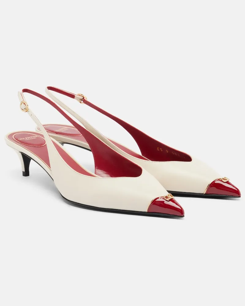 Valentino Garavani Slingback-Pumps Heartip aus Leder Weiß