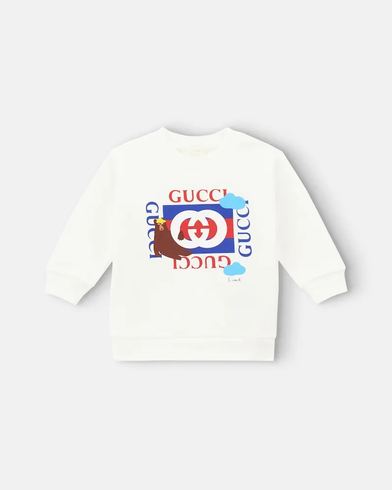 Gucci X Euan Roberts Baby Sweatshirt aus Baumwolle Weiß